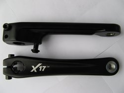 Шатуны BMX X17 алюм, под вал: 22мм, со вставкой Cr-Mo для педалей, 170мм, черн.