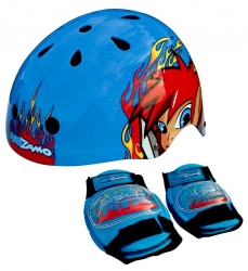 Шлем KIDZAMO SKATE COBY синий + защита