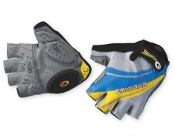 Велоперчатки Exustar CG130 Gel-Pro кожзам/лайкра/гель, серо-желто-синие