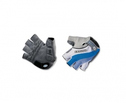 Велоперчатки Exustar CG150 Gel-Pro кожзам/лайкра/гель, бело-синие