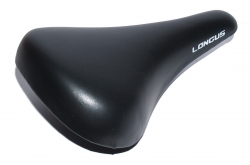 Седло LONGUS MTB PVC, с хомутом, черн 20012