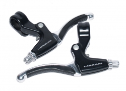 Ручки тормозные LONGUS Longus (пара) для V-Brake, Al/резин, черн 398316