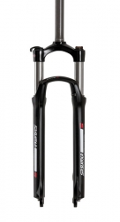 Вилка Suntour XCR RL, 26&uml;, 120мм, 1.1/8&uml;, пруж/масл, Post mount Disc, черная, блокировка на руле