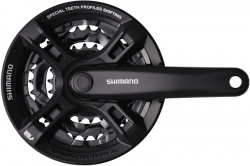 Шатуны Shimano FC-M171, 170мм, 42X34X24, с защитой, черные