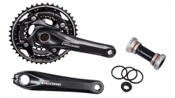 Шатуны Shimano FC-M610 Deore интегр ось, 175мм 42x32x24, сер/черн