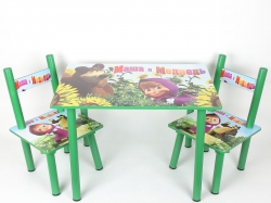 Мебель Детский столик Маши и медведь + 2 стульчика