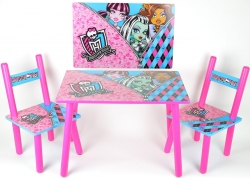 Мебель Детский столик «Монстр хай» Monster High + 2 стульчика