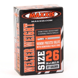 Камера MAXXIS Welter Weight 26x1.0/1.25 FV (0.9мм) L:48мм Presta разборной ниппель для герметика
