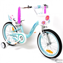 Велосипед детский VNC Miss бело-голубой, рама 30 см, колеса 20¨