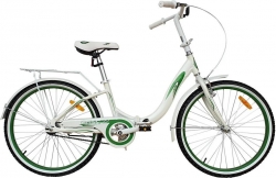 Велосипед складной VNC Angely AC24 33см бело-зелёный колеса 24¨