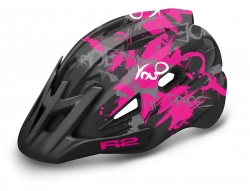 Шлем R2 ATH23E/M Wheelie черный розовый-белый