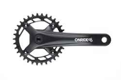 Шатуны OnRide Solo 1110 Hollowtech, 170 мм, 34T BCD: 104 мм, на 11,10,9ск., черные c кареткой