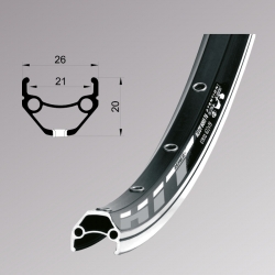Обод Remerx HIT 21 (559) 26&uml; серебр/36 отв., AV, наклейка Remerx