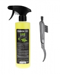Универсальный очиститель велосипеда OnRide PRO Lime 500мл с триггером и щёткой для чистки трансмиссии