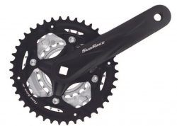 Шатуны SunRace M600 3 под квадрат, 170 мм, 42-32-22T, на 8/7шв., с защитой, черный