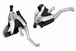 Моноблоки MTB Shimano ST-M405 Alivio,  8-зв, серебр, пара