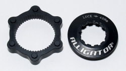 Alligator Адаптер center lock - 6 болтов с зажимным кольцом черный