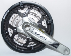 Шатуны Shimano FC-M521 Deore, 175мм, Octalink, 48x36x26, 9-зв, защита, серебр