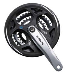 Шатуны Shimano FC-M311 175мм 48X38X28T серебр/черн с защитой