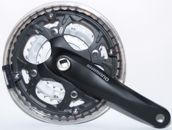 Шатуны Shimano FC-M442, 170мм, 44x32x22, 9-зв, защита, черн