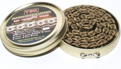 Цепь BMX YBN MK926 Lightest, 1/2x1/8, Hollow Pin, 100 звеньев, золотистая
