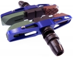 Колодки ободные Alligator V-brake, картриджные,  алю CNC основа,  3-х цветные колодки. Облегчённые,  цвет синий VB-688-BL