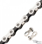 Цепь KMC X10, 10-ск. с замком, Silver-Black 114 звеньев