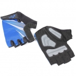 Велоперчатки X-17 XGL-554BL гелевые, сине-черные
