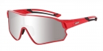 Очки Relax Artan красные глянцевые, линза smoke (Polarized TAC 1,1 mm), silver mirror, кат. 3