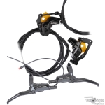 Тормоз дисковый Nutt Y-5zz07, правосторонние 4 поршня (задний + передний) с отс. дв., мин. масло под електросамокат